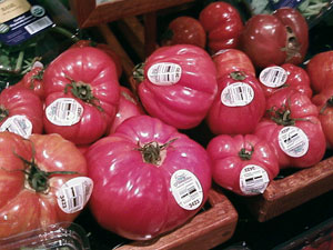 Tomaten mit DataBar Aufklebern